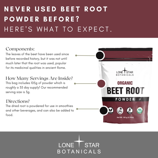 Organic Beet Root Powder -- 3.52 oz.