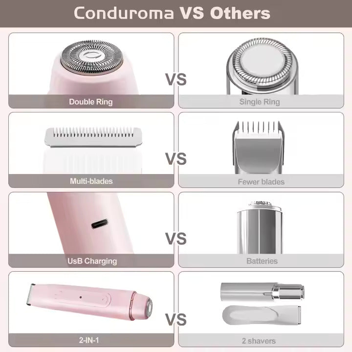 Electric Shaver for Women 2 in 1 Bikini Trimmer