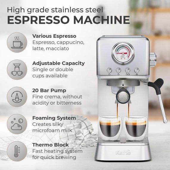 Kaffe - Espresso Coffee Machine with Milk Frother