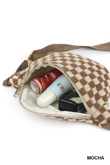 Checkered Crossbody Sling Belt Bag Fanny Pack