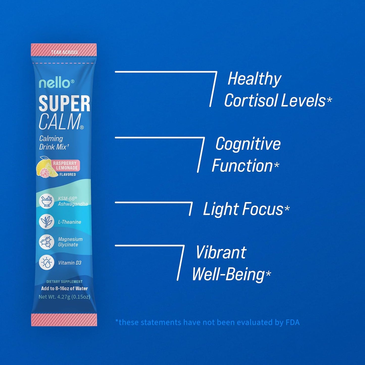 NELLO'S SUPERCALM Powdered Drink Mix, Raspberry Lemonade