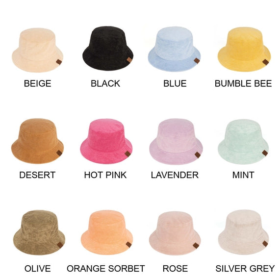 Foldable Terry Cloth Bucket Hat