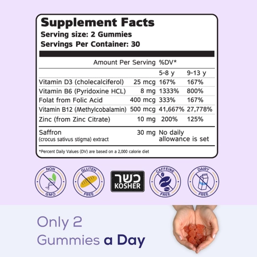 Brain Booster+ 30mg Saffron-Based Multivitamin Gummies