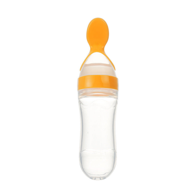 Safe Newborn Baby Feeding Bottle Toddler Silicone Squeeze Feeding Spoon Milk Bottle Baby Training Feeder Food Supplement