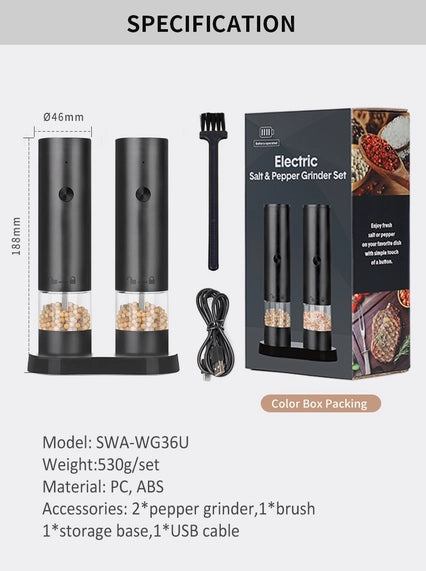 Electric Salt and Pepper Grinder Set Automatic( Duo)