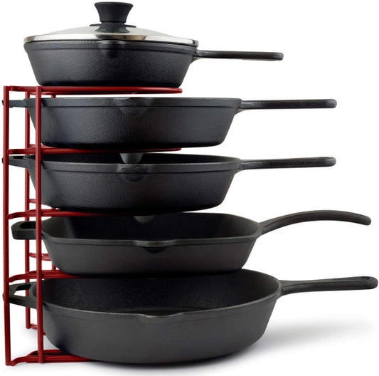 Pan Organizer For Cast Iron Skillets, Griddles and Pots - 12