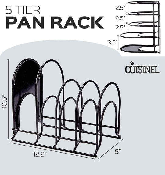 Pan Organizer For Cast Iron Skillets, Griddles and Pots - 12