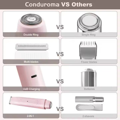 Electric Shaver for Women 2 in 1 Bikini Trimmer