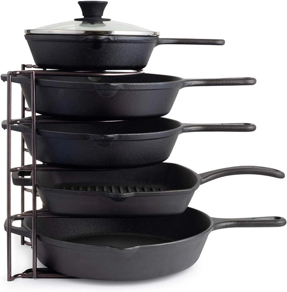 Pan Organizer For Cast Iron Skillets, Griddles and Pots - 12