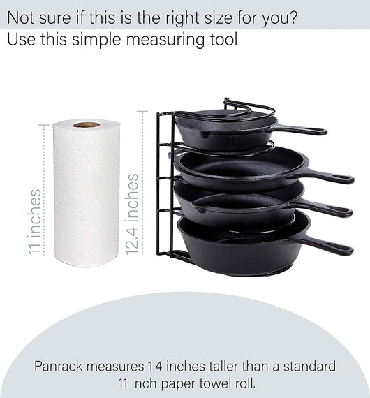 Pan Organizer For Cast Iron Skillets, Griddles and Pots - 12