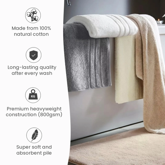 Hotel Luxury Heavyweight Bath Towels - 100% Cotton