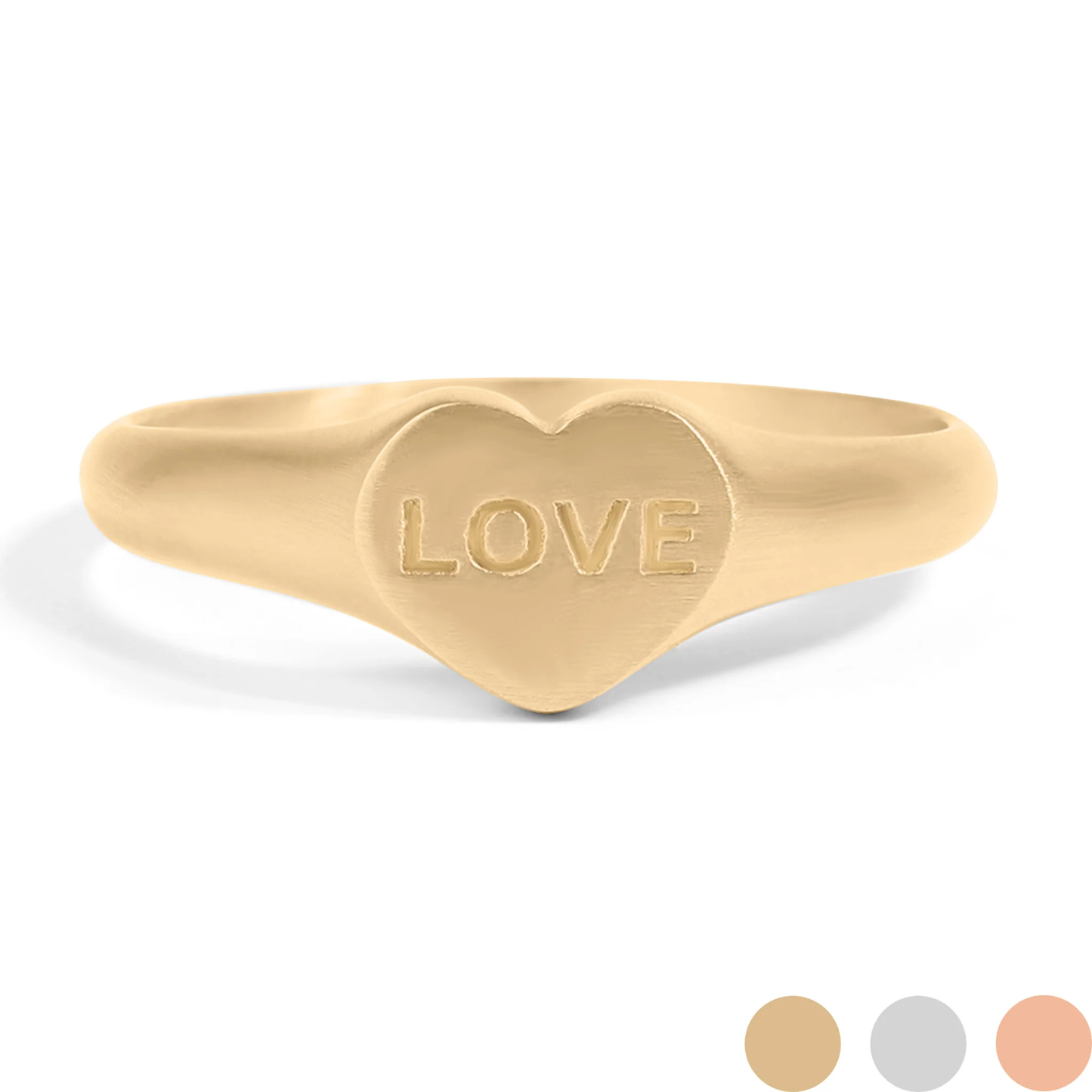 18K Gold PVD Stainless Steel Love Heart Signet Ring