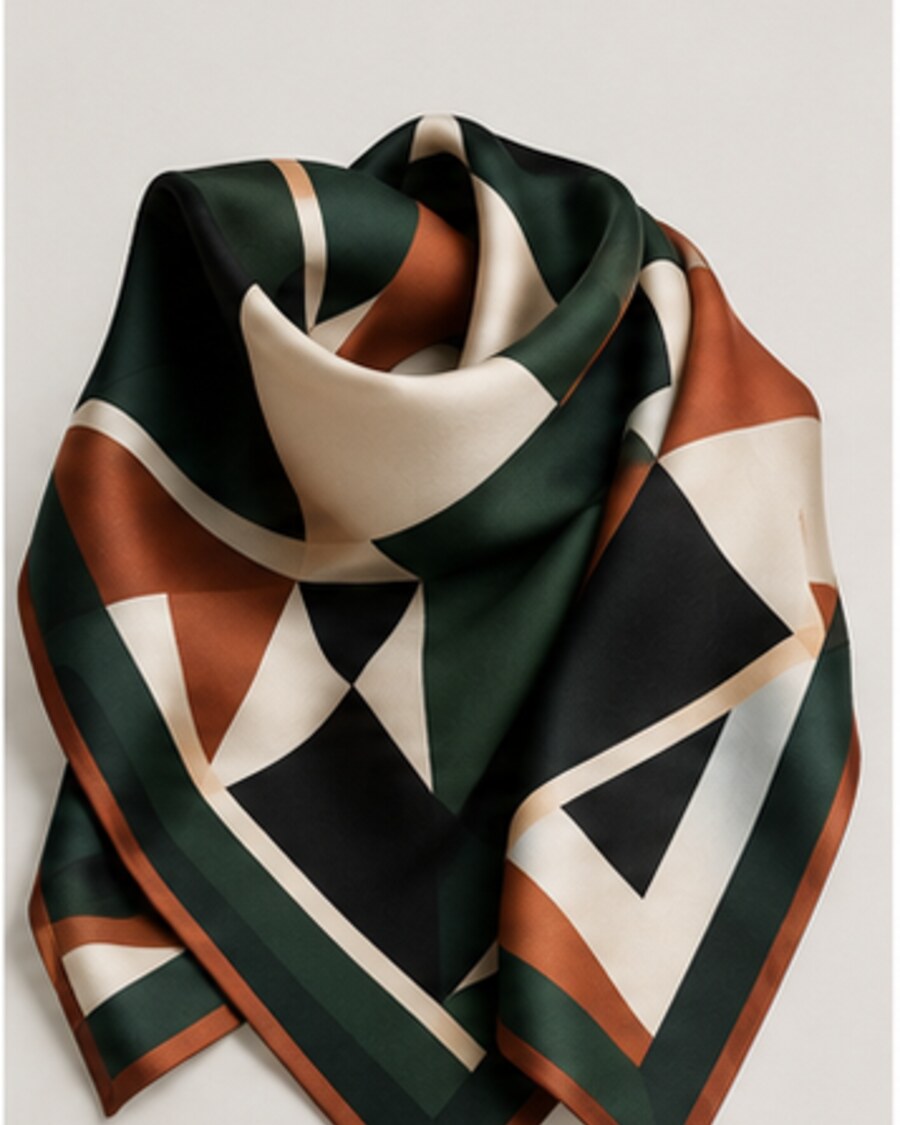 Geometry Silk Twill Scarf